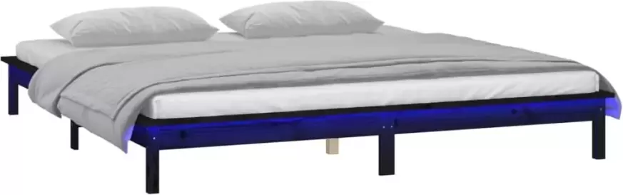 VidaXL -Bedframe-LED-massief-hout-zwart-120x200-cm - Foto 3