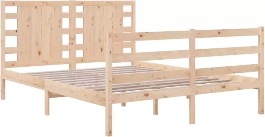 VIDAXL Bedframe zonder matras massief grenenhout 135x190 cm - Foto 5