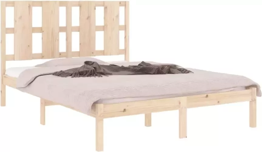 VIDAXL Bedframe zonder matras massief grenenhout 140x190 cm - Foto 5