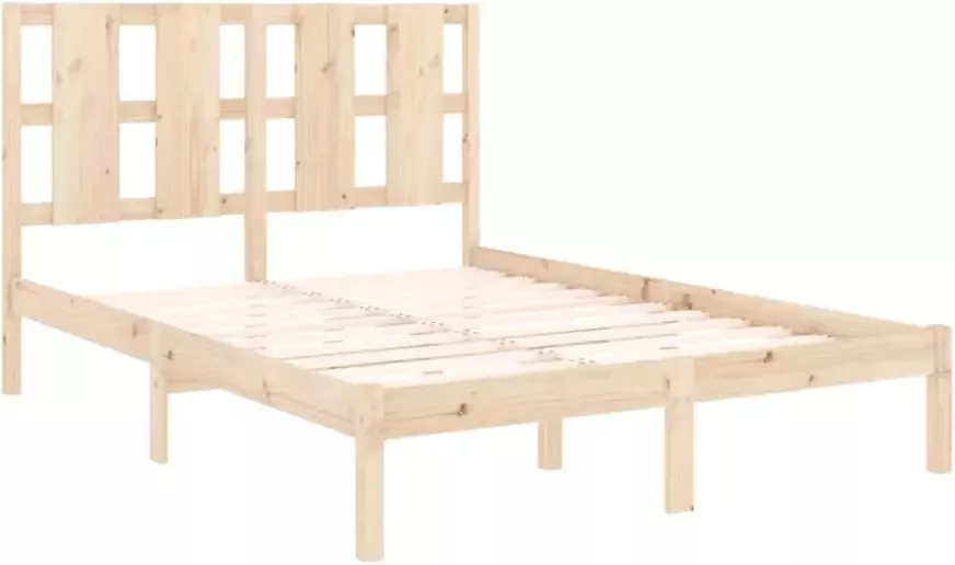 VIDAXL Bedframe zonder matras massief grenenhout 140x190 cm - Foto 4