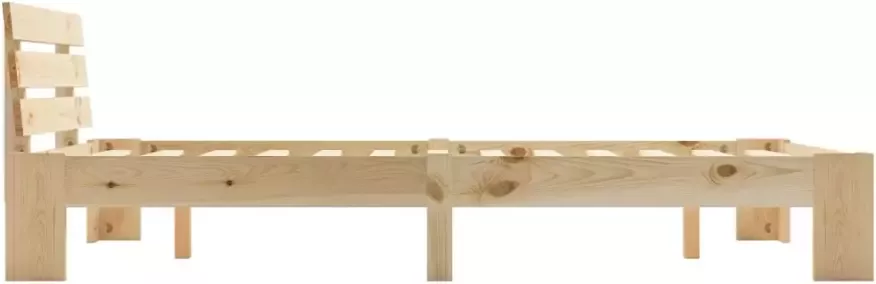 VidaXL -Bedframe-met-hoofdbord-massief-grenenhout-wit-140x200-cm - Foto 4