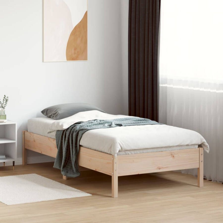 VIDAXL Bedframe zonder matras massief grenenhout 75x190 cm - Foto 1
