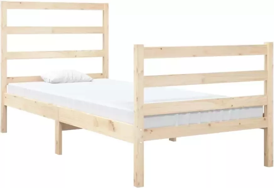 VidaXL -Bedframe-massief-grenenhout-zwart-75x190-cm-Small-Single - Foto 4