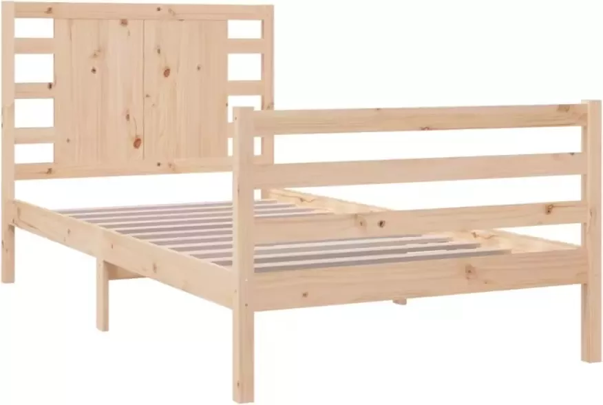 VidaXL -Bedframe-massief-grenenhout-zwart-75x190-cm-Small-Single - Foto 3