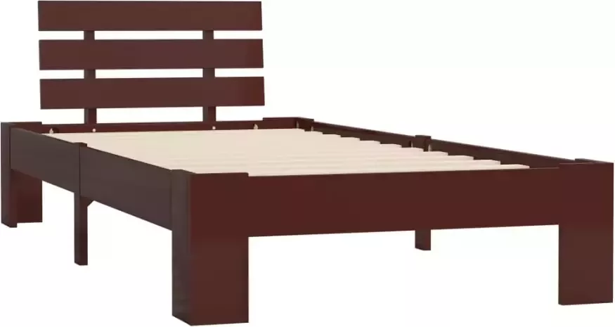 VidaXL -Bedframe-massief-grenenhout-donkerbruin-100x200-cm - Foto 4