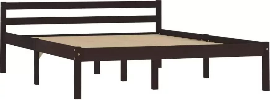 VidaXL -Bedframe-massief-grenenhout-donkerbruin-140x200-cm - Foto 4