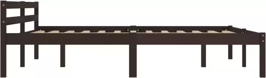 VidaXL -Bedframe-massief-grenenhout-donkerbruin-160x200-cm