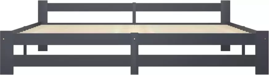 VidaXL -Bedframe-massief-grenenhout-donkergrijs-200x200-cm - Foto 2