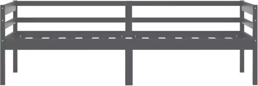 VidaXL -Bedframe-massief-grenenhout-donkergrijs-90x200-cm - Foto 3