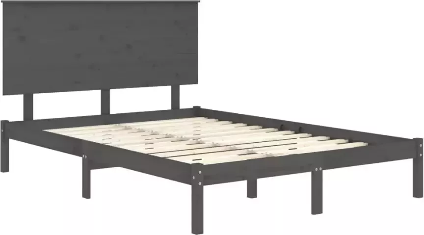 VidaXL -Bedframe-massief-grenenhout-grijs-120x200-cm - Foto 3