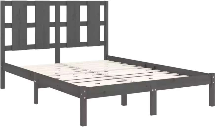 VidaXL -Bedframe-massief-grenenhout-grijs-120x200-cm - Foto 3