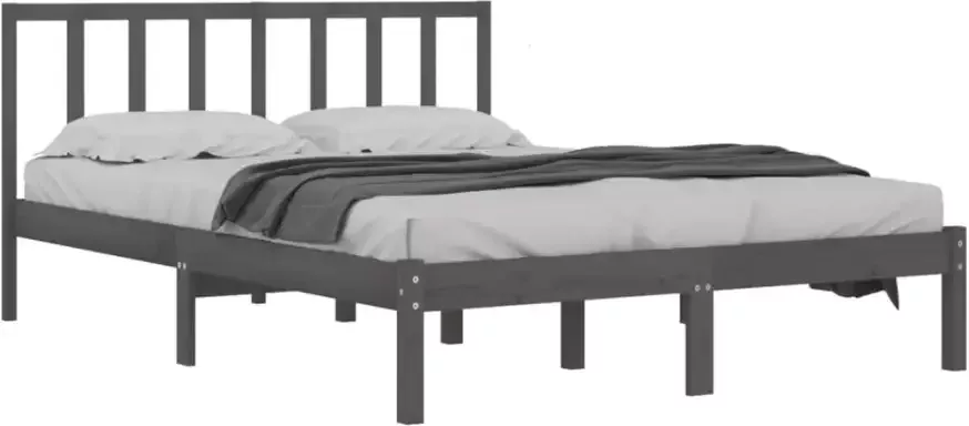 VidaXL -Bedframe-massief-grenenhout-grijs-120x200-cm - Foto 5