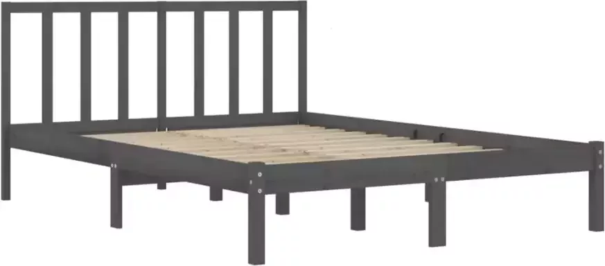 VidaXL -Bedframe-massief-grenenhout-grijs-120x200-cm - Foto 4