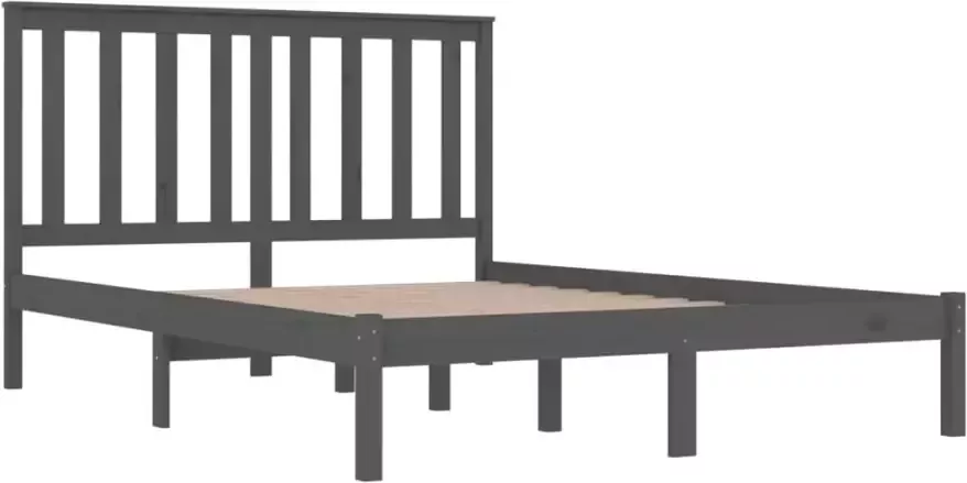 VidaXL -Bedframe-massief-grenenhout-grijs-120x200-cm - Foto 4