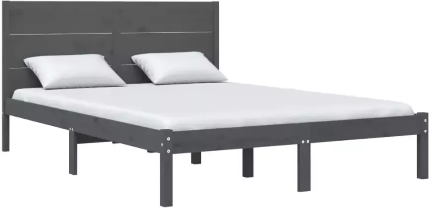 VidaXL -Bedframe-massief-grenenhout-grijs-120x200-cm - Foto 4