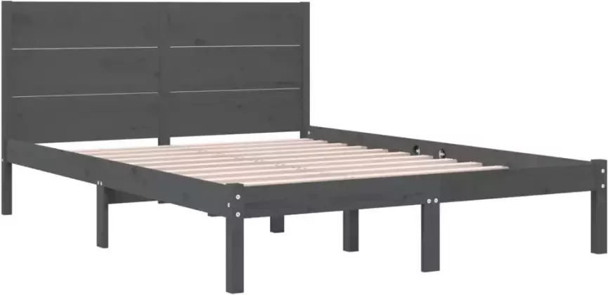 VidaXL -Bedframe-massief-grenenhout-grijs-120x200-cm - Foto 3