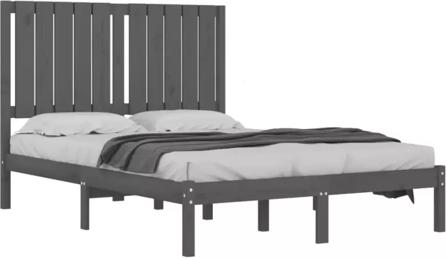 VidaXL -Bedframe-massief-grenenhout-grijs-120x200-cm - Foto 4