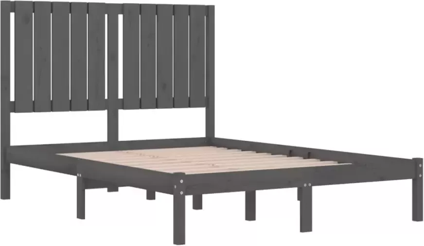 VidaXL -Bedframe-massief-grenenhout-grijs-120x200-cm - Foto 3