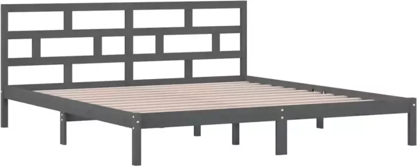 VidaXL -Bedframe-massief-grenenhout-grijs-140x190-cm - Foto 5