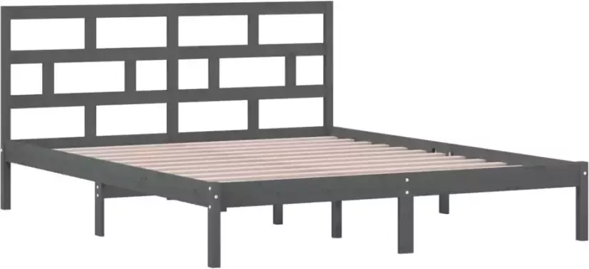 VidaXL -Bedframe-massief-grenenhout-grijs-160x200-cm - Foto 5