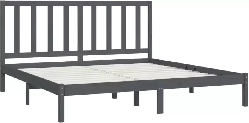 VidaXL -Bedframe-massief-grenenhout-grijs-180x200-cm-6FT-Super-King - Foto 15