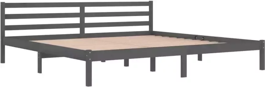 VidaXL -Bedframe-massief-grenenhout-grijs-200x200-cm - Foto 4