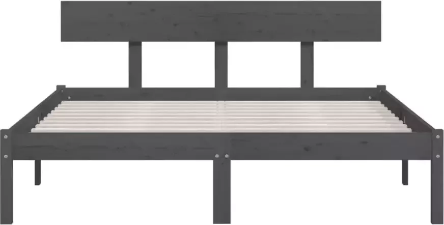 VidaXL -Bedframe-massief-grenenhout-grijs-200x200-cm - Foto 2