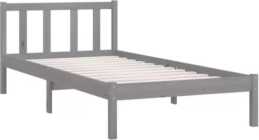 VidaXL -Bedframe-massief-grenenhout-grijs-75x190-cm-2FT6-Small-Single - Foto 4
