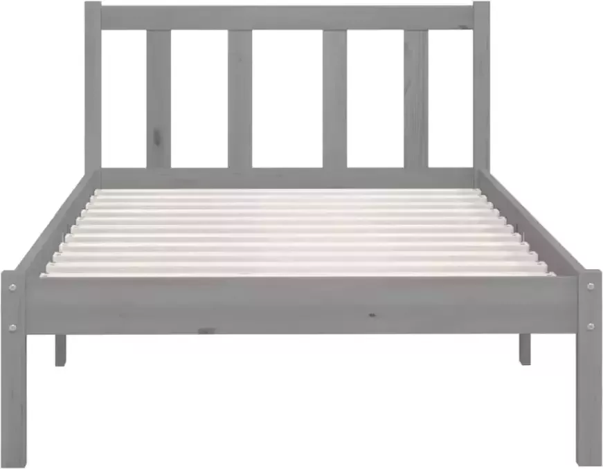 VidaXL -Bedframe-massief-grenenhout-grijs-90x200-cm - Foto 2