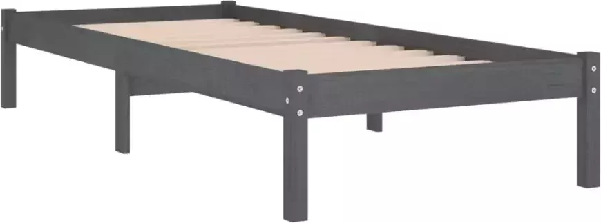 VidaXL -Bedframe-massief-grenenhout-grijs-90x200-cm - Foto 4
