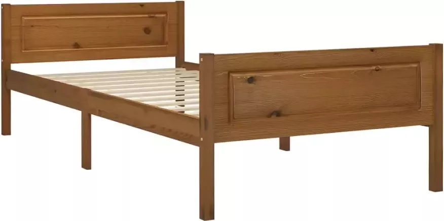 VidaXL -Bedframe-massief-grenenhout-honingbruin-100x200-cm - Foto 4