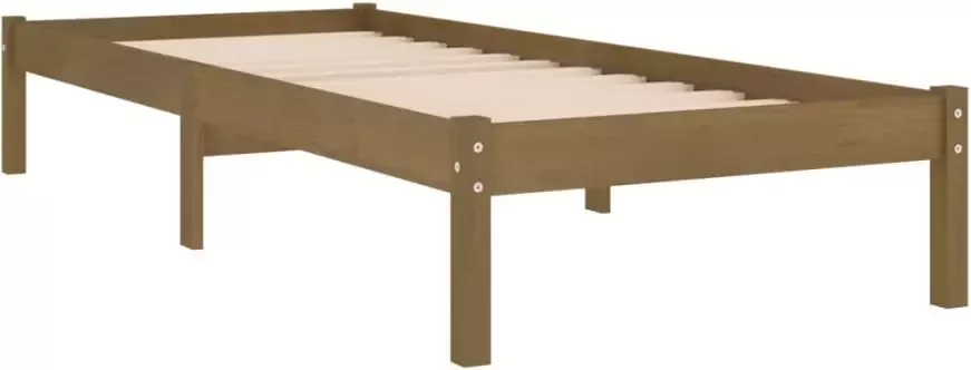 VidaXL -Bedframe-massief-grenenhout-honingbruin-100x200-cm - Foto 4