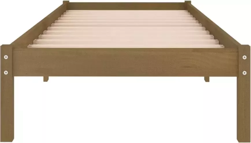 VidaXL -Bedframe-massief-grenenhout-honingbruin-100x200-cm - Foto 3