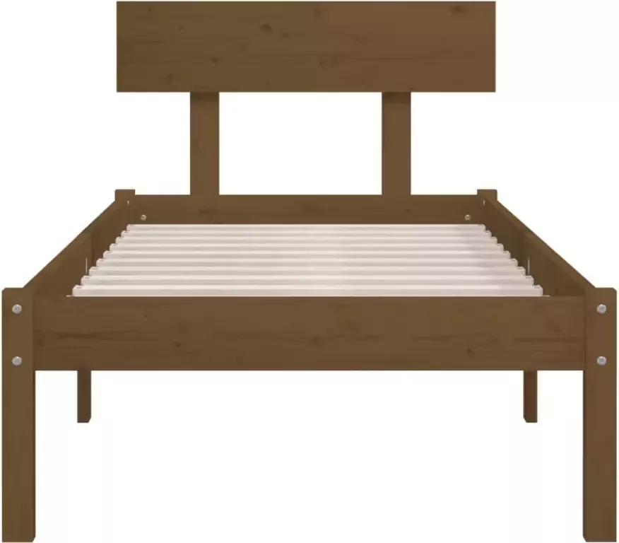 VidaXL -Bedframe-massief-grenenhout-honingbruin-100x200-cm - Foto 2