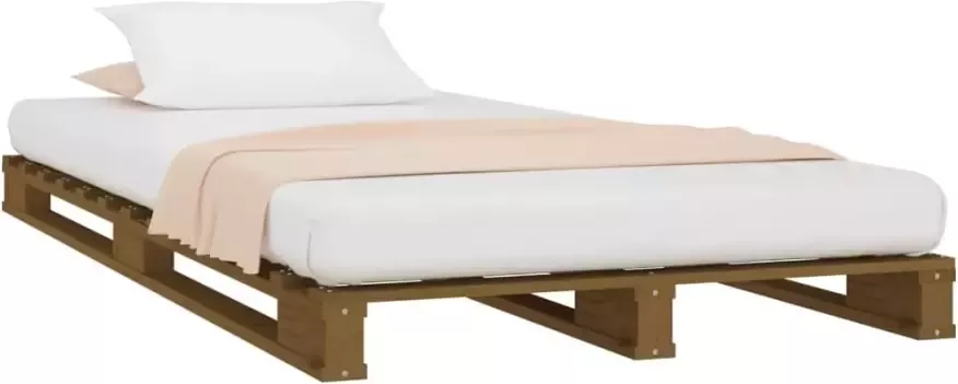 VidaXL -Palletbed-massief-grenenhout-honingbruin-100x200-cm - Foto 4