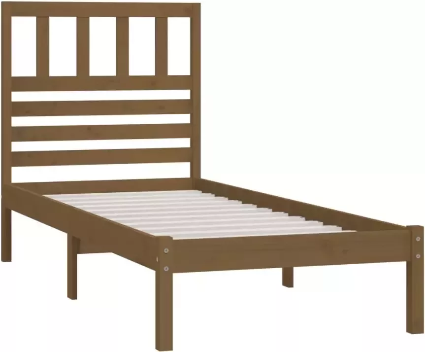 VidaXL -Bedframe-massief-grenenhout-honingbruin-100x200-cm - Foto 4