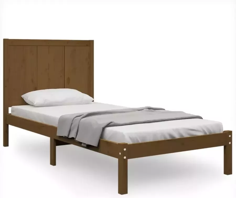 VidaXL -Bedframe-massief-grenenhout-honingbruin-100x200-cm - Foto 15