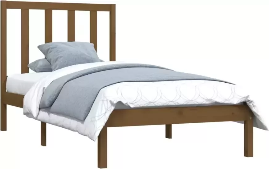 VidaXL -Bedframe-massief-grenenhout-honingbruin-100x200-cm - Foto 6