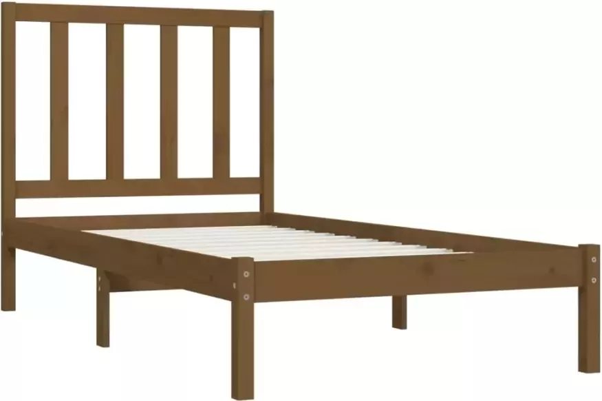 VidaXL -Bedframe-massief-grenenhout-honingbruin-100x200-cm - Foto 5