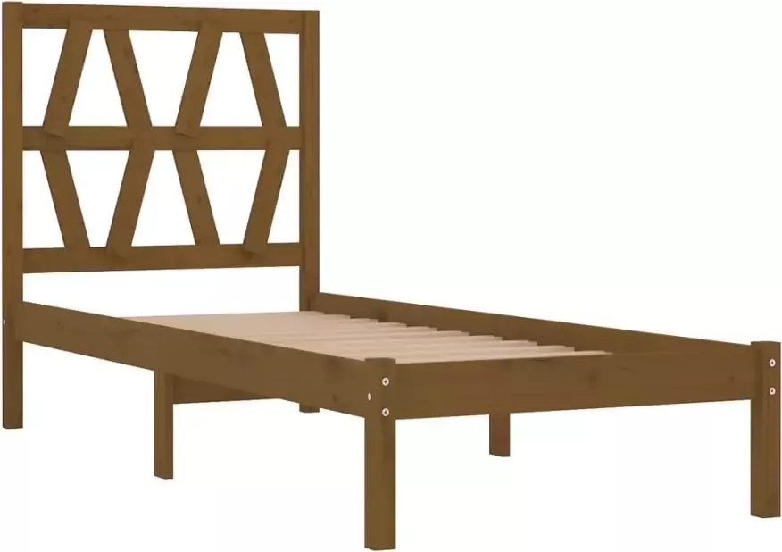 VidaXL -Bedframe-massief-grenenhout-honingbruin-100x200-cm - Foto 4