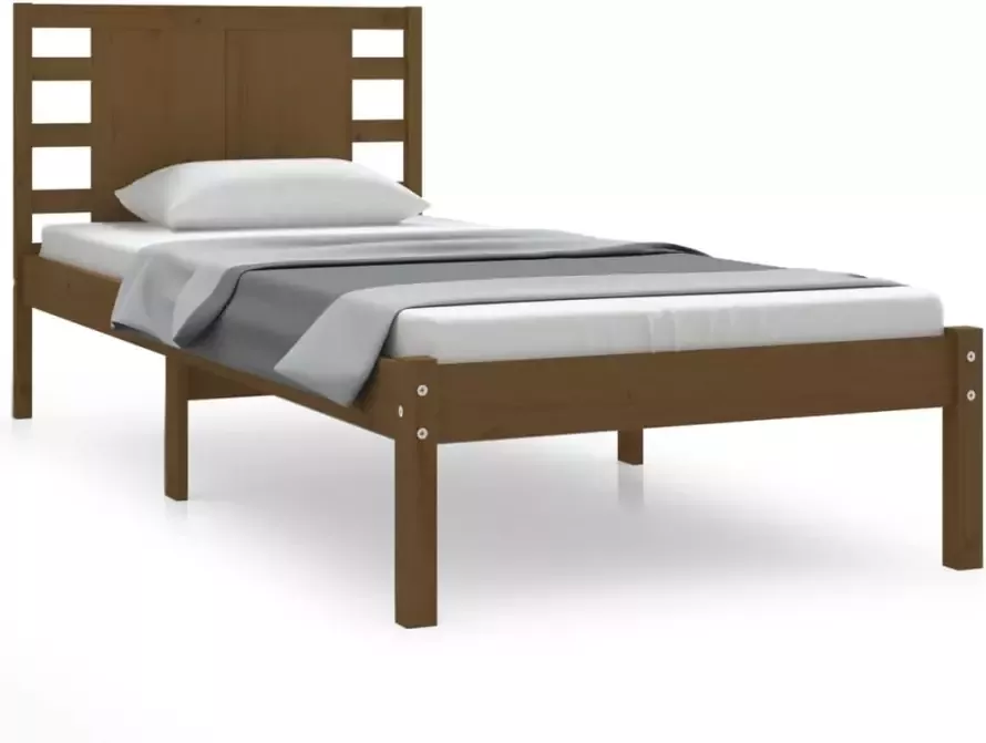 VidaXL -Bedframe-massief-grenenhout-honingbruin-100x200-cm - Foto 18