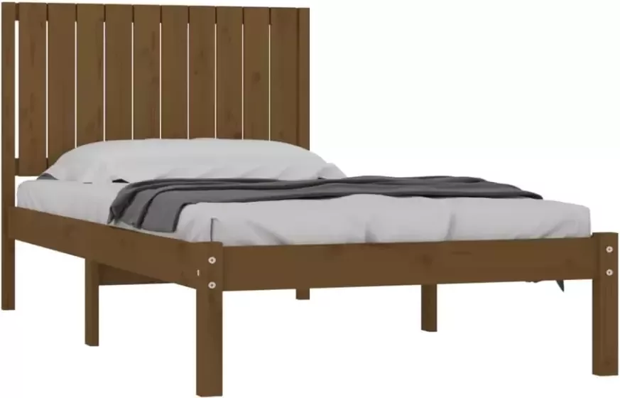 VidaXL -Bedframe-massief-grenenhout-honingbruin-100x200-cm - Foto 5