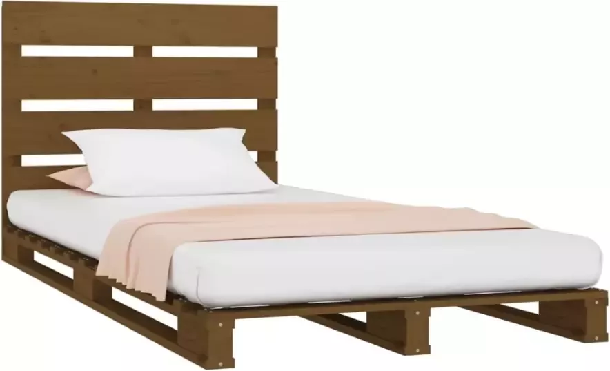 VidaXL -Bedframe-massief-grenenhout-honingbruin-100x200-cm - Foto 4