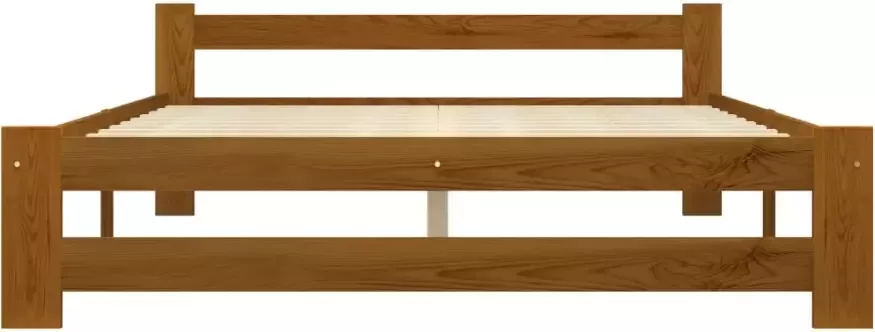 VidaXL -Bedframe-massief-grenenhout-honingbruin-120x200-cm - Foto 1