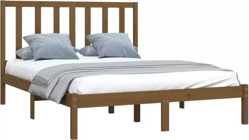 VidaXL -Bedframe-massief-grenenhout-honingbruin-120x200-cm - Foto 3