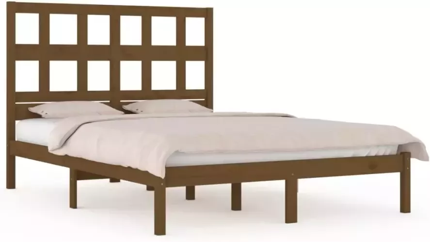 VidaXL -Bedframe-massief-grenenhout-honingbruin-120x200-cm - Foto 5