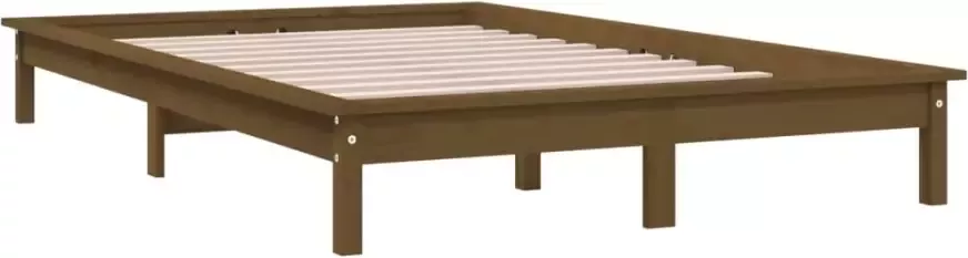 VidaXL -Bedframe-massief-grenenhout-honingbruin-140x190-cm - Foto 4