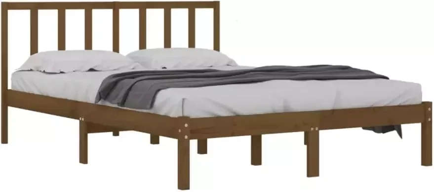 VidaXL -Bedframe-massief-grenenhout-honingbruin-140x200-cm - Foto 1