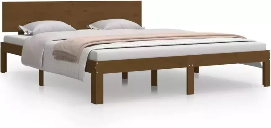 VIDAXL Bedframe massief grenenhout honingbruin 160x200 cm