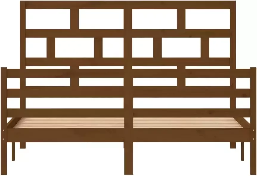 VidaXL -Bedframe-massief-grenenhout-honingbruin-160x200-cm - Foto 2
